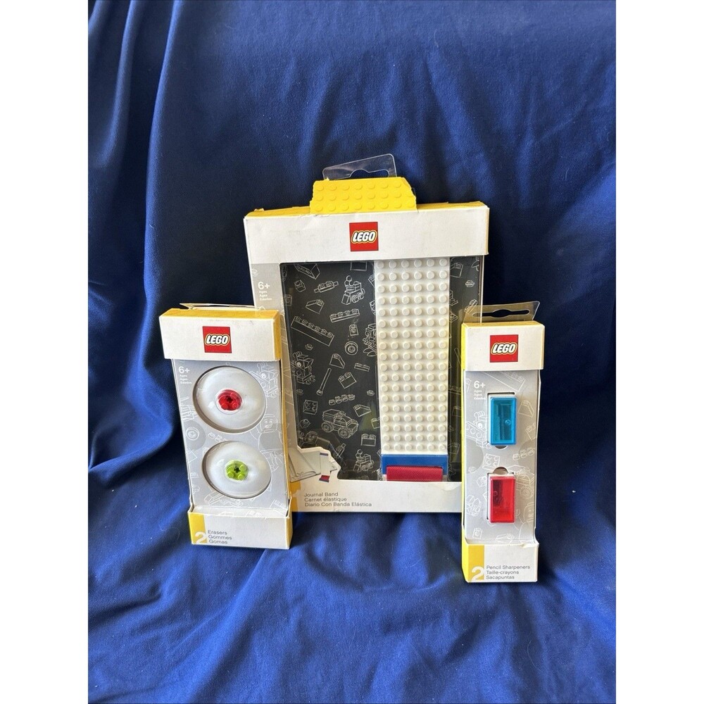 LEGO Stationery Bundle Journal/Board Set + 2 Sharpeners + 2 Erasers